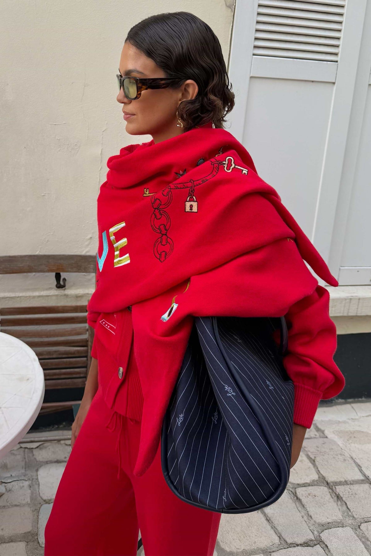 Red Amore Large Knit Scarf