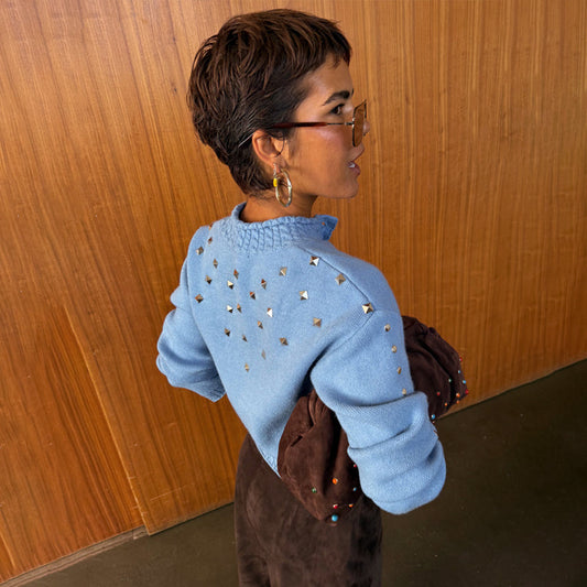 Ice Blue Studded Cardigan