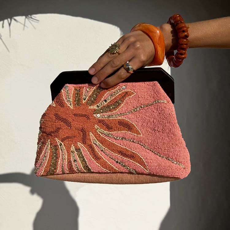 Pink Sol Beaded Bag