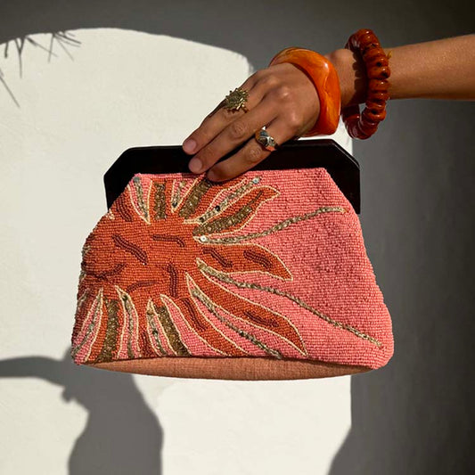 Pink Sol Beaded Bag