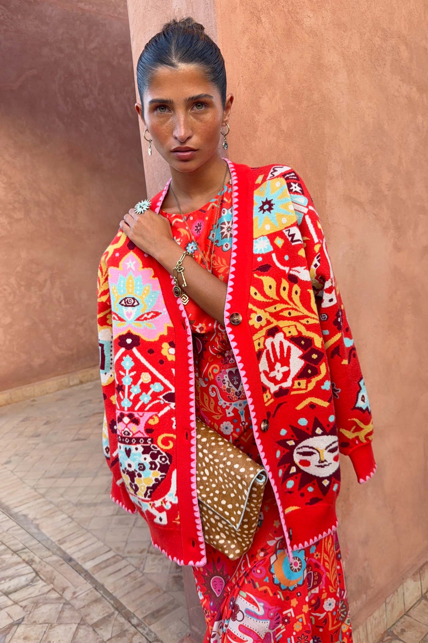 Tomato Tapestry Martha Cardigan