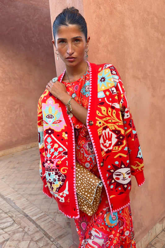 Tomato Tapestry Martha Cardigan