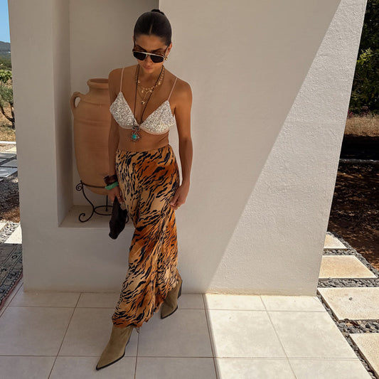 Animal Sheer Maxi Skirt