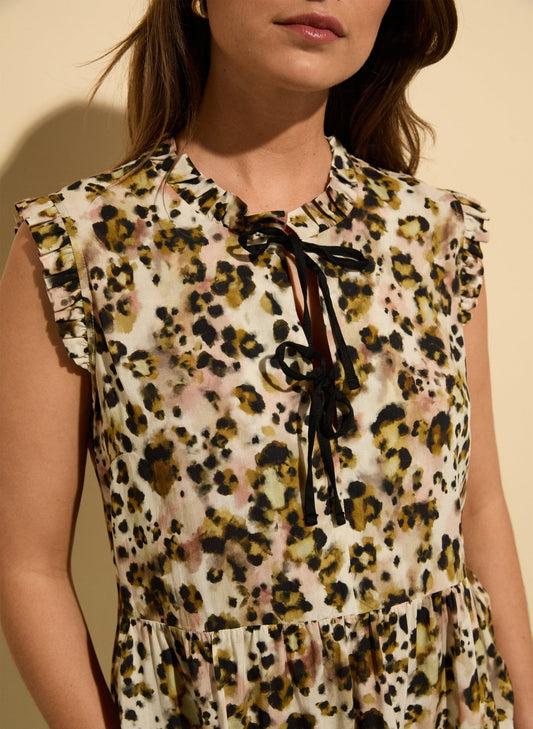 Nicole Printed Sleeveless Blouse / Brown Cheetah