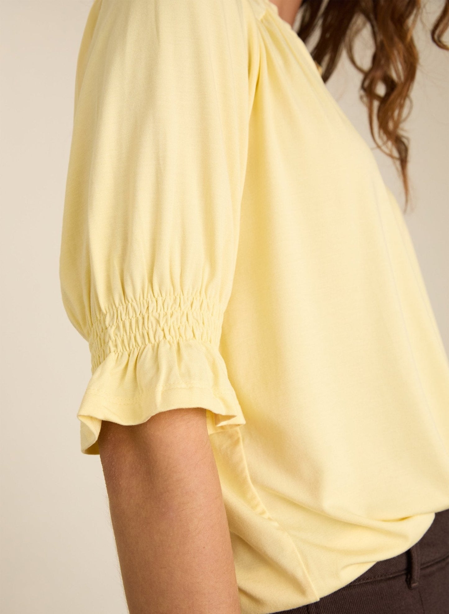 Noa Short Sleeve Blouse - Butter Yellow