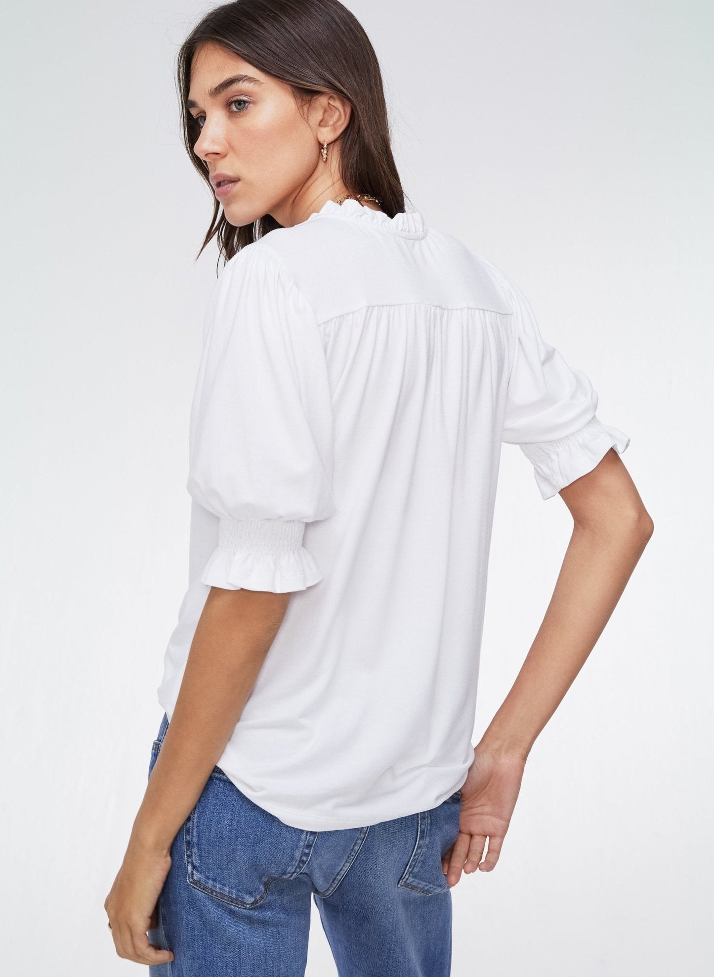 Noa Short Sleeve Blouse - Pure White
