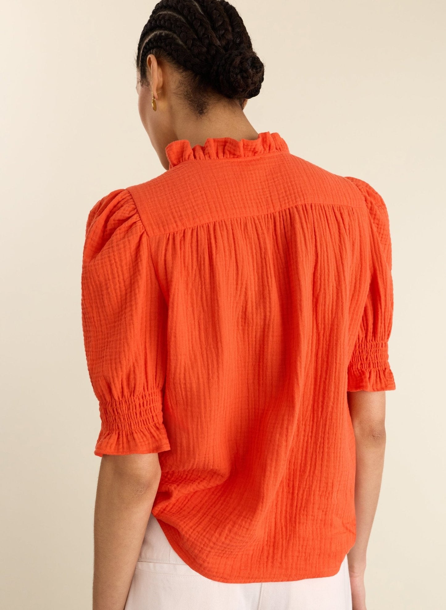 Nolan Organic Cheesecloth Blouse - Tangerine