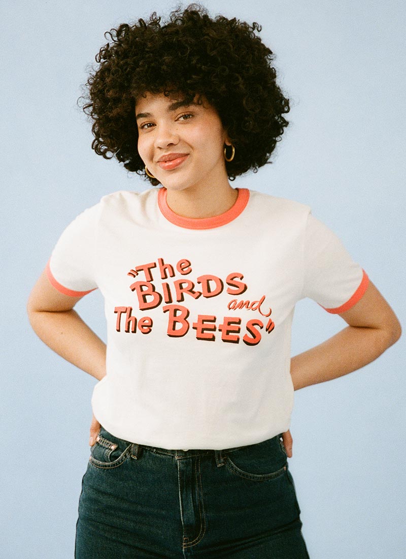 Nooky The Birds And The Bee Slogan Tee - Sustainable Organic Cotton (Cream)