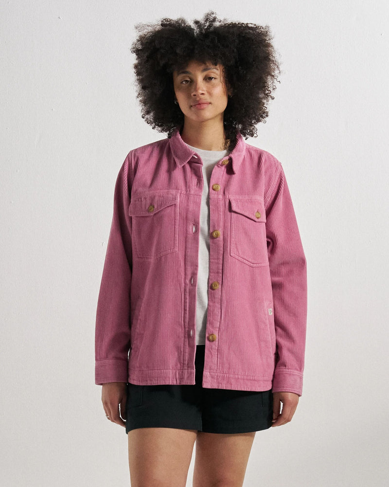 Soft pink corduroy shirt.