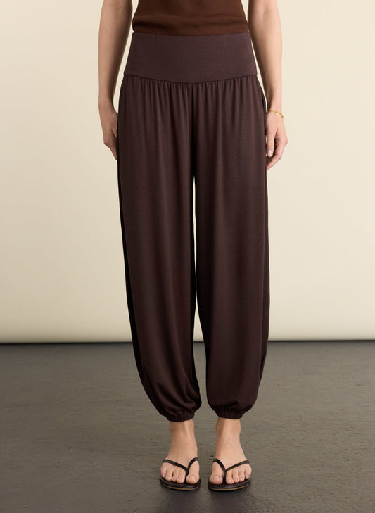 Otis Jersey Balloon Trousers - Dark Chocolate