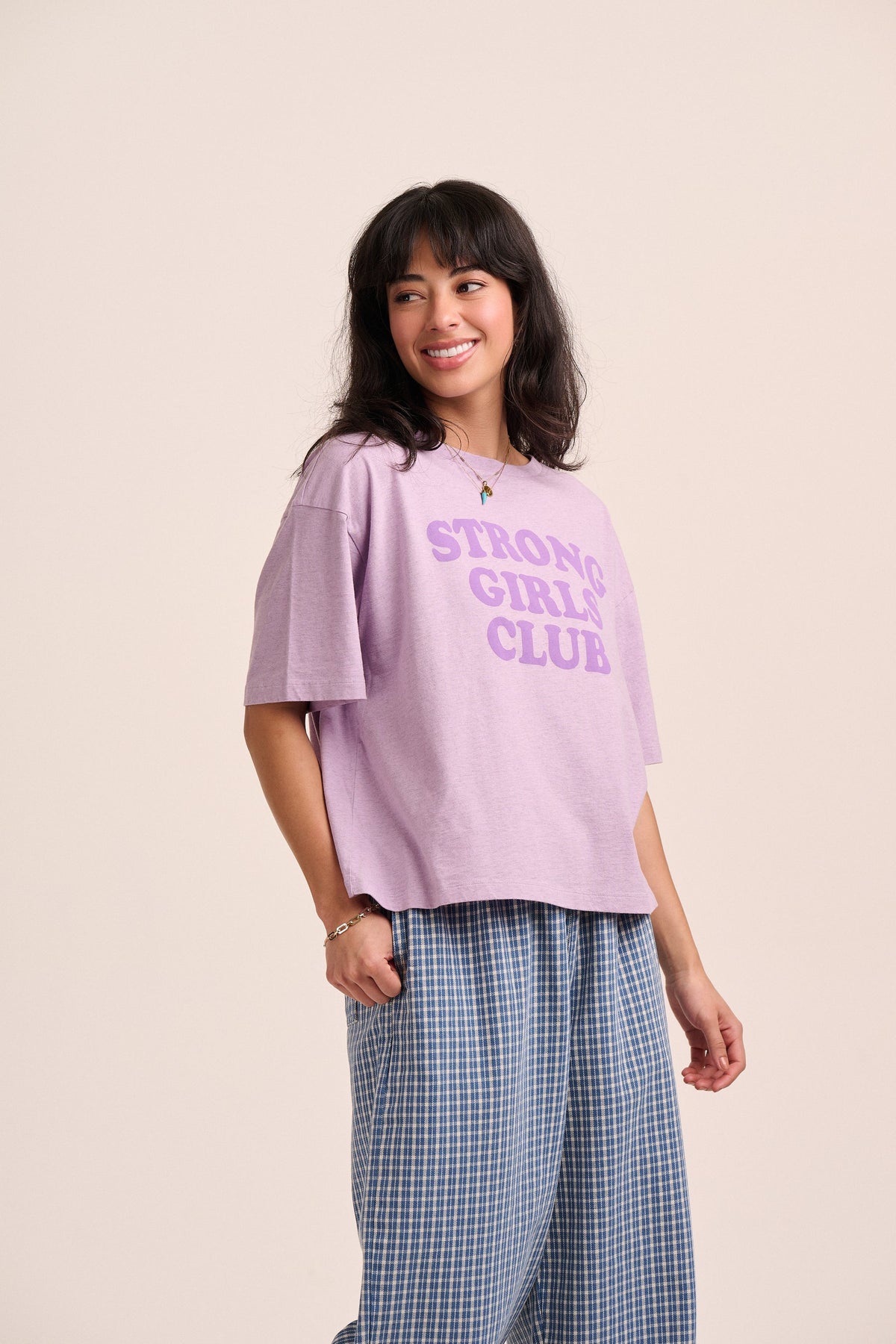 Strong Girls Club Relaxed Boxy T-shirt - Lilac