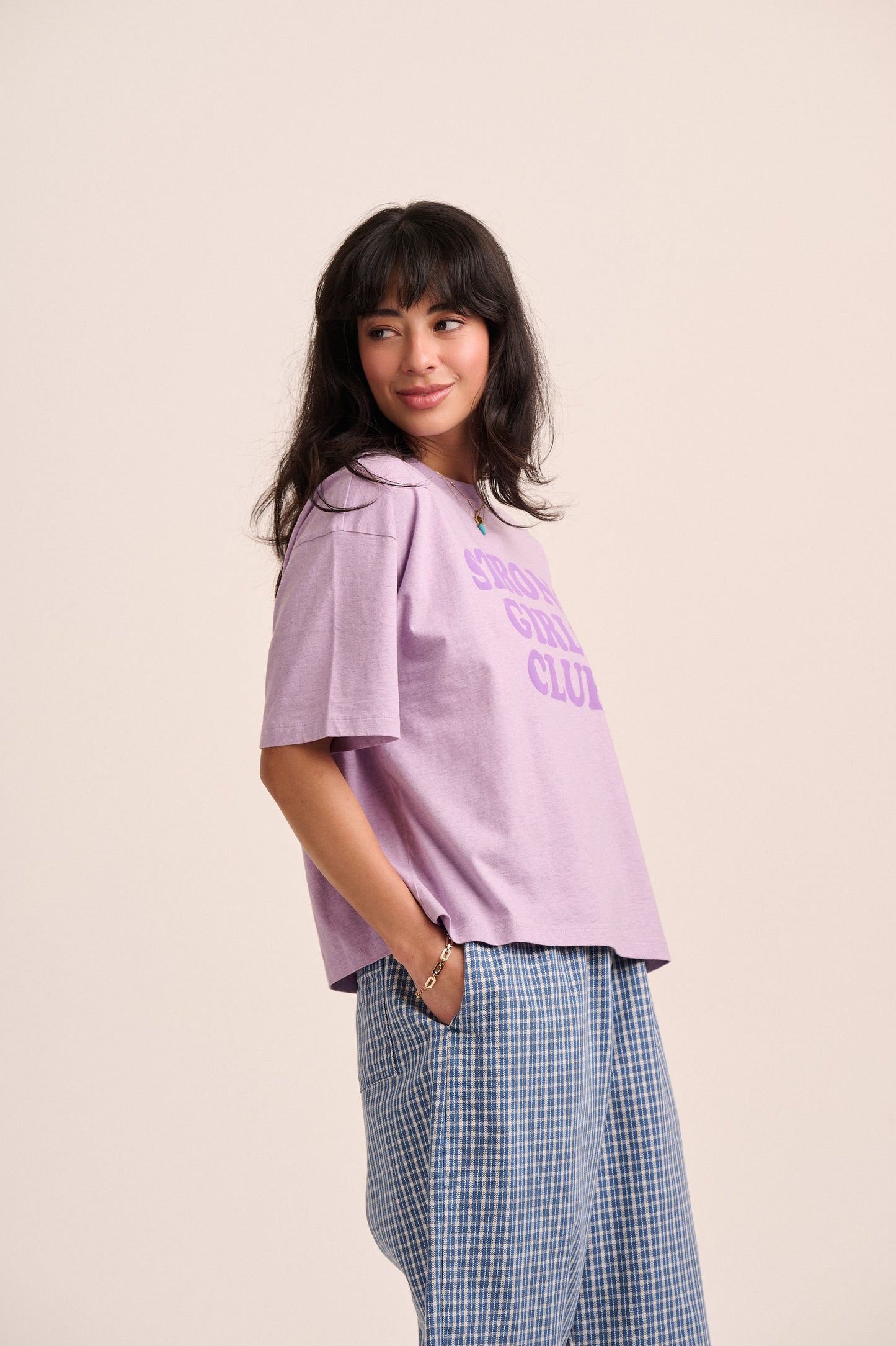 Strong Girls Club Slogan Lilac Tshirt