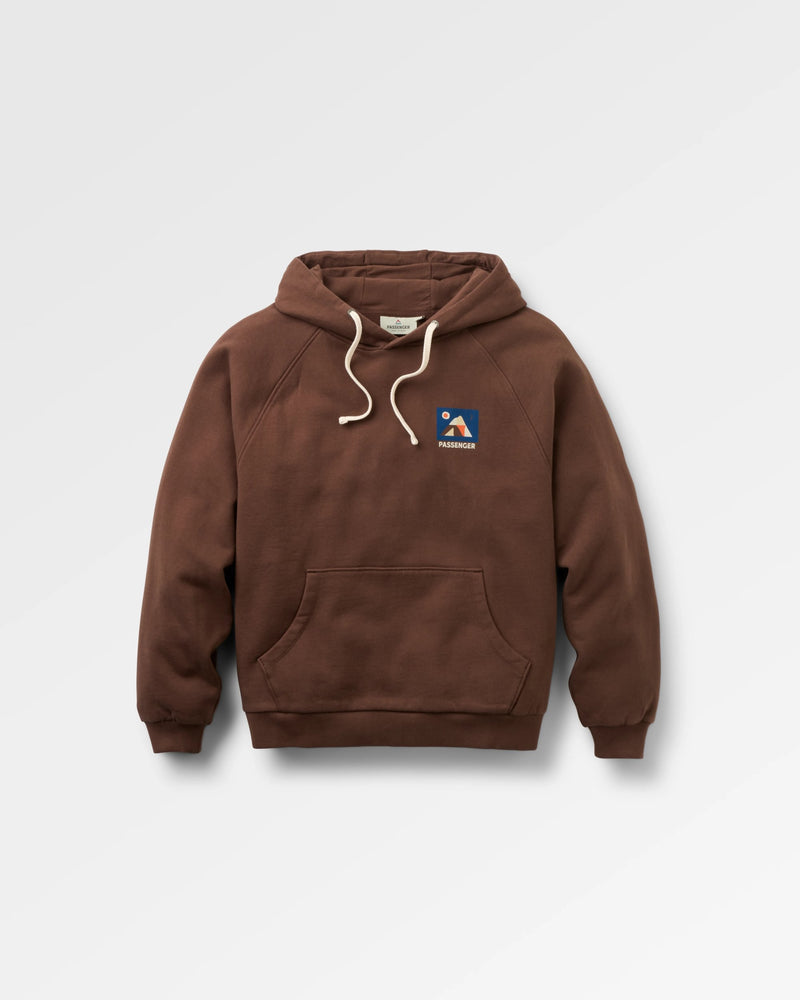 Chestnut brown cotton hoodie.