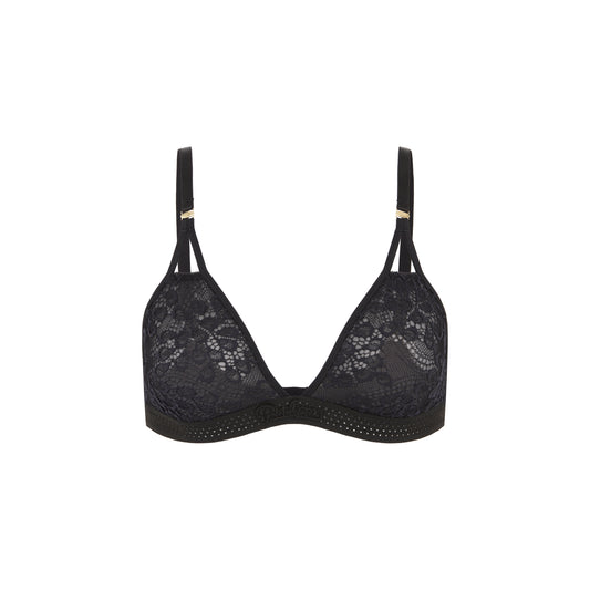 Peachaus black lace bra - sustainable fashion for Deep Winter or Dark Winter palette