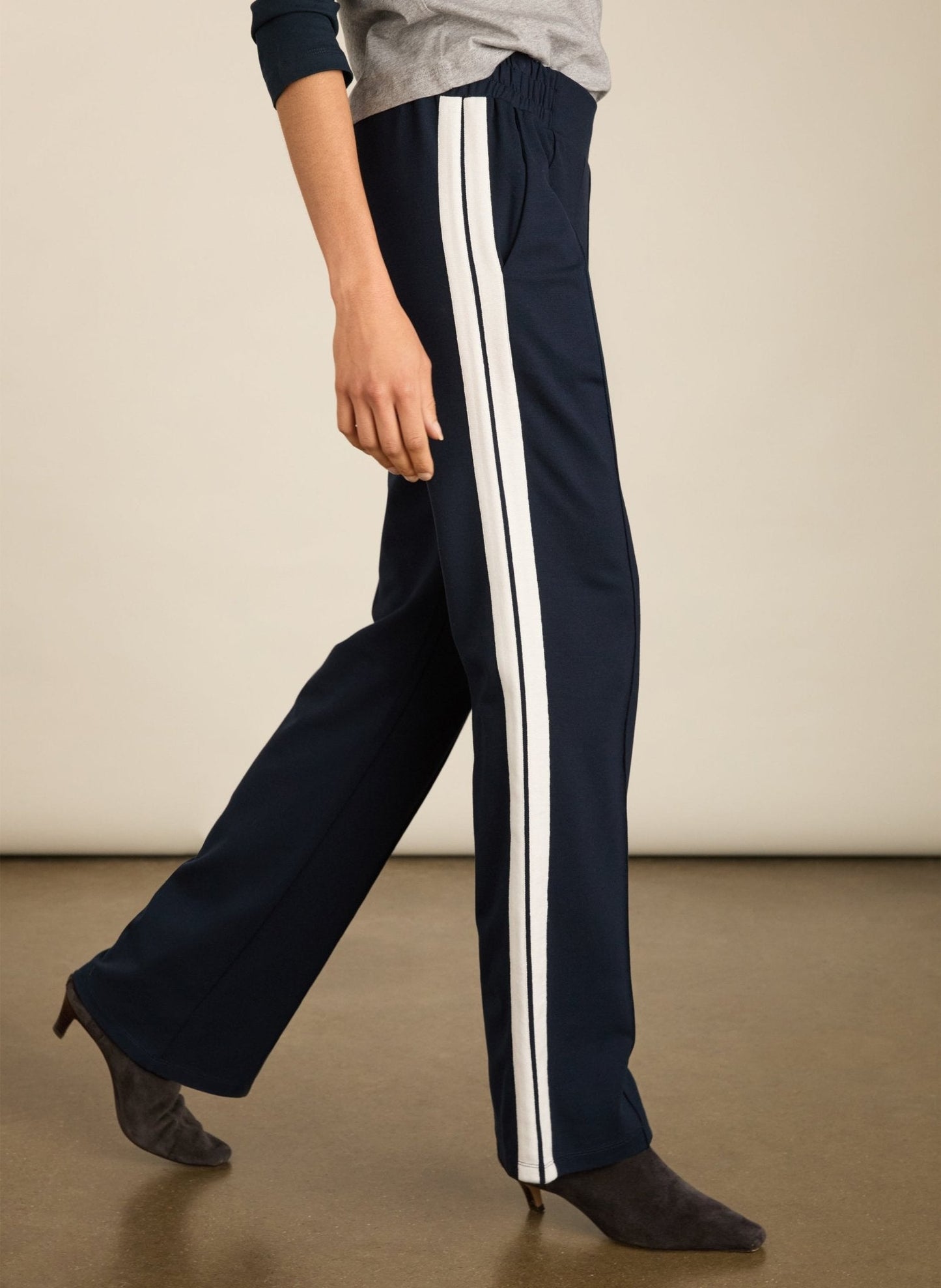 Tippi 2.0 Side Stripe Trousers / Classic Navy & Soft White