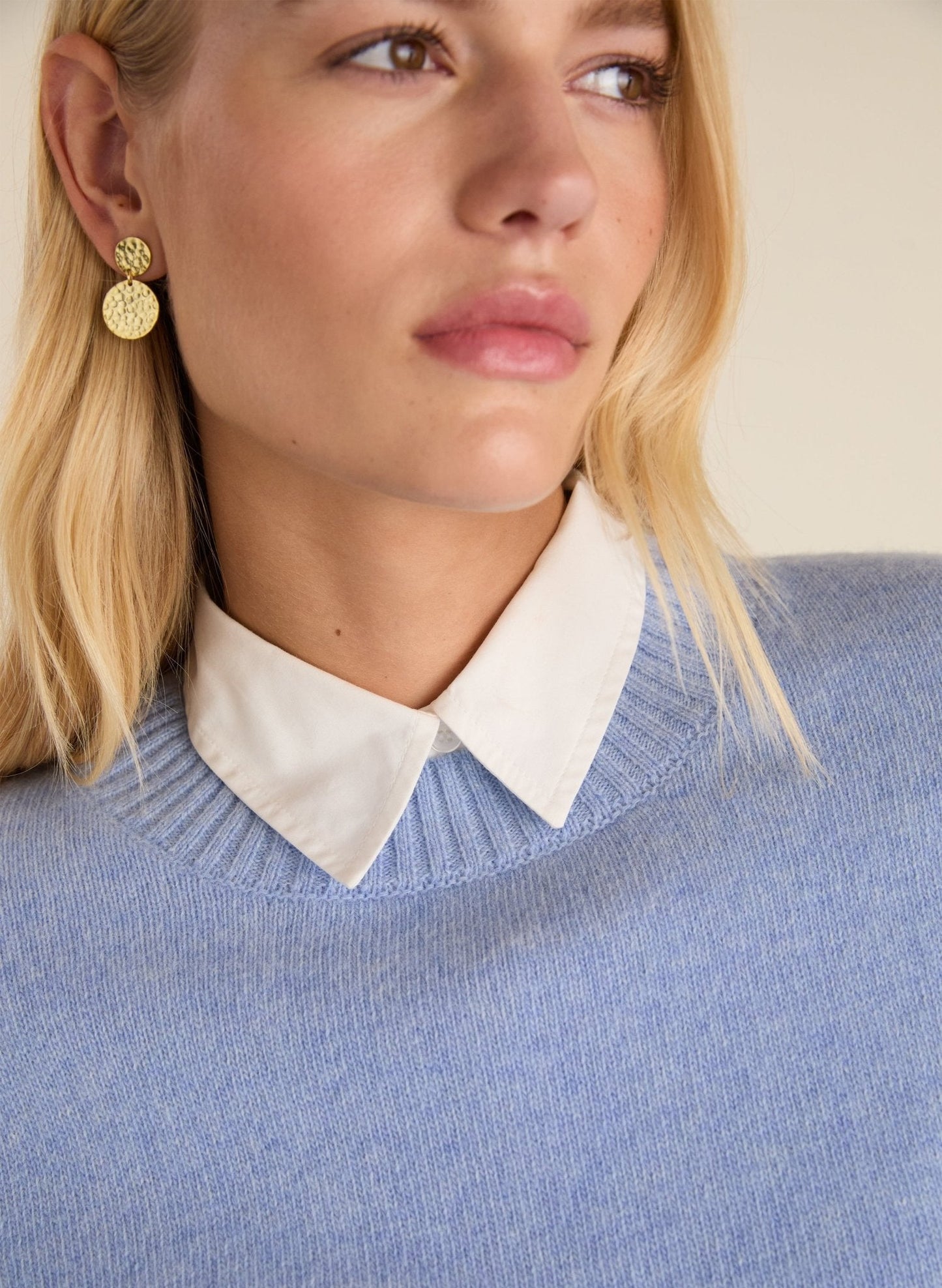 Phyllis Wool Blend Jumper / Ice Blue