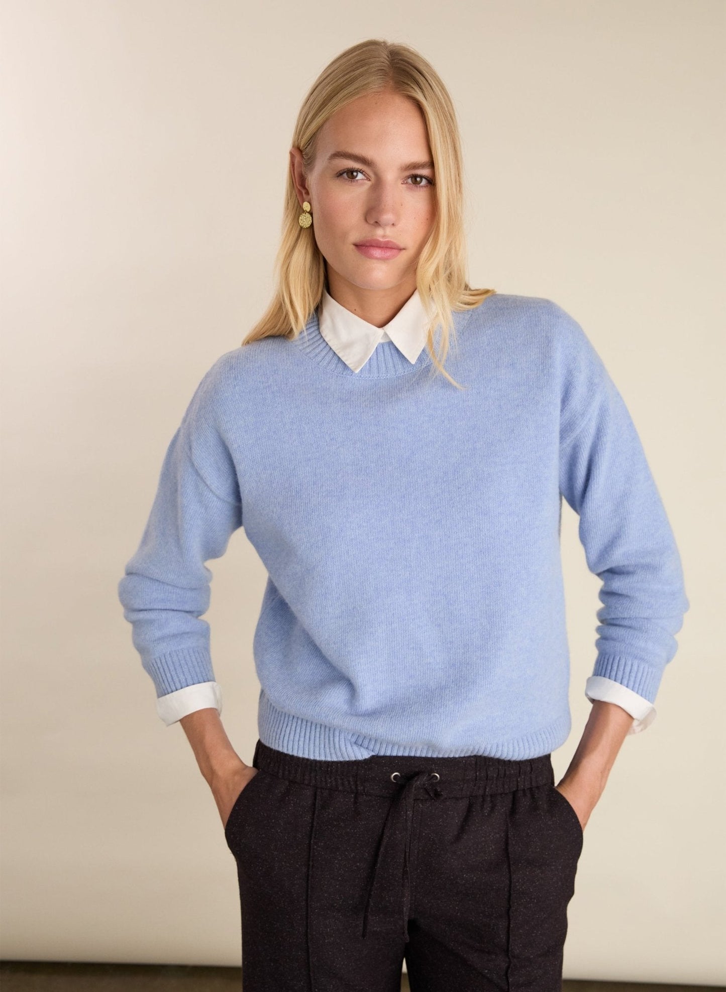 Phyllis Wool Blend Jumper / Ice Blue