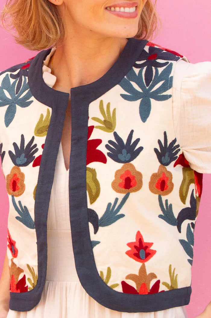 Pia Embroidered Gilet