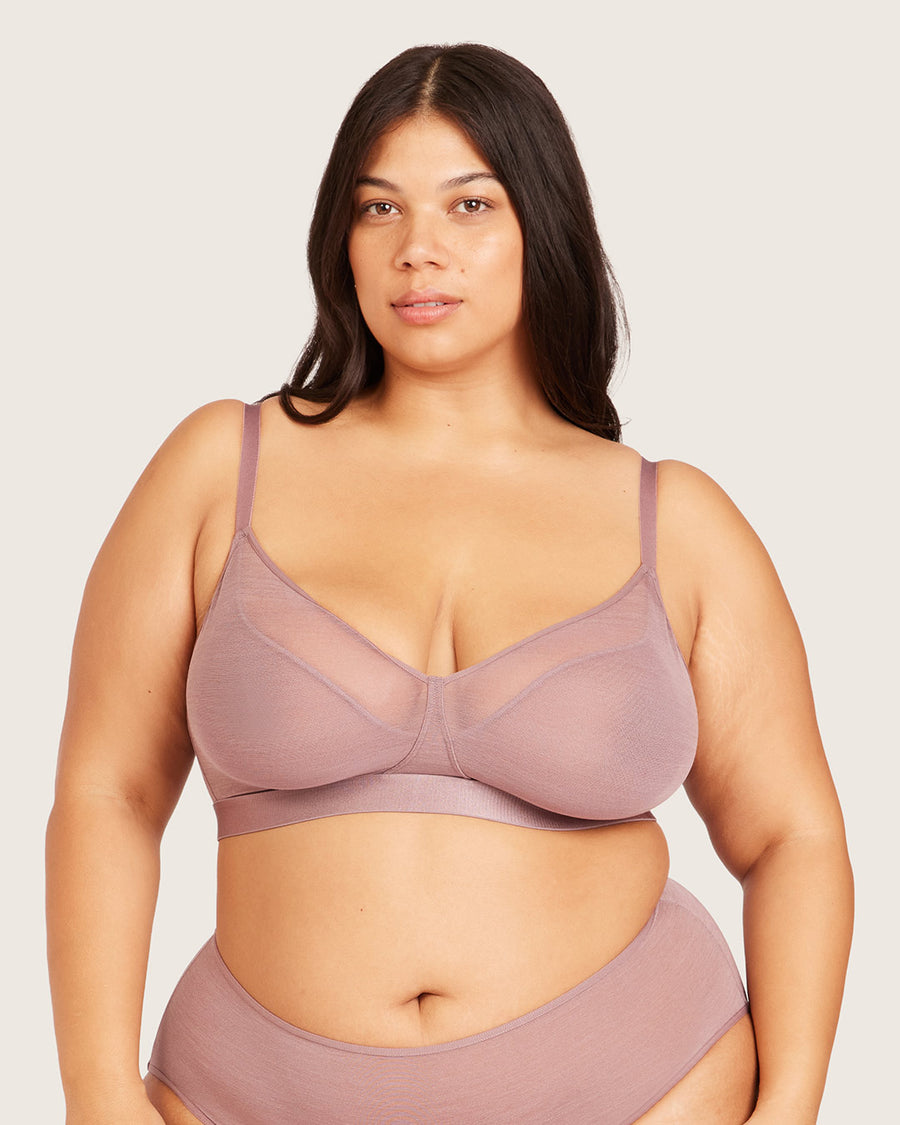 Bamboo FreeMesh Full Bust Wireless Bra - Mauve