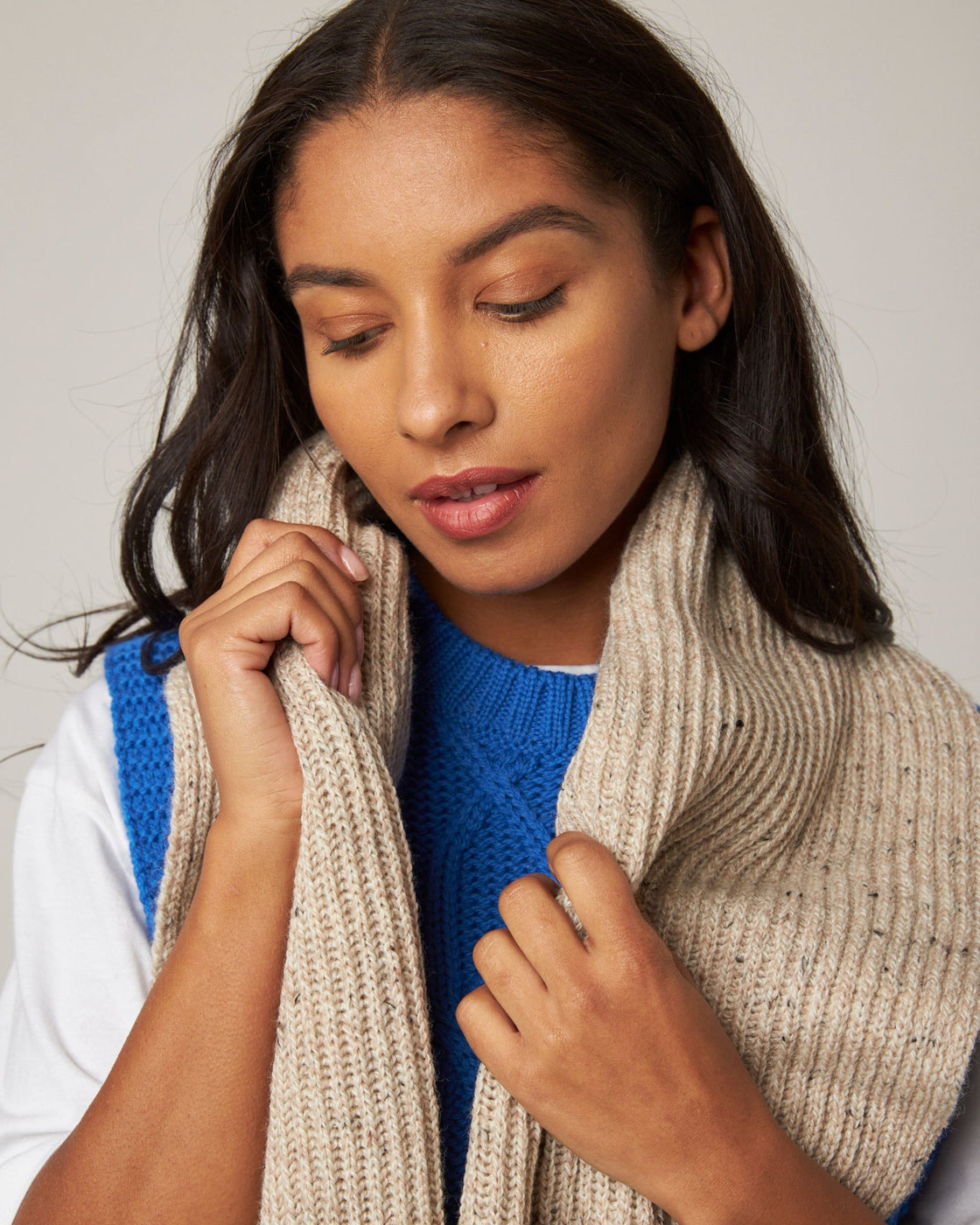 Porter Ribbed Scarf - Oatmeal