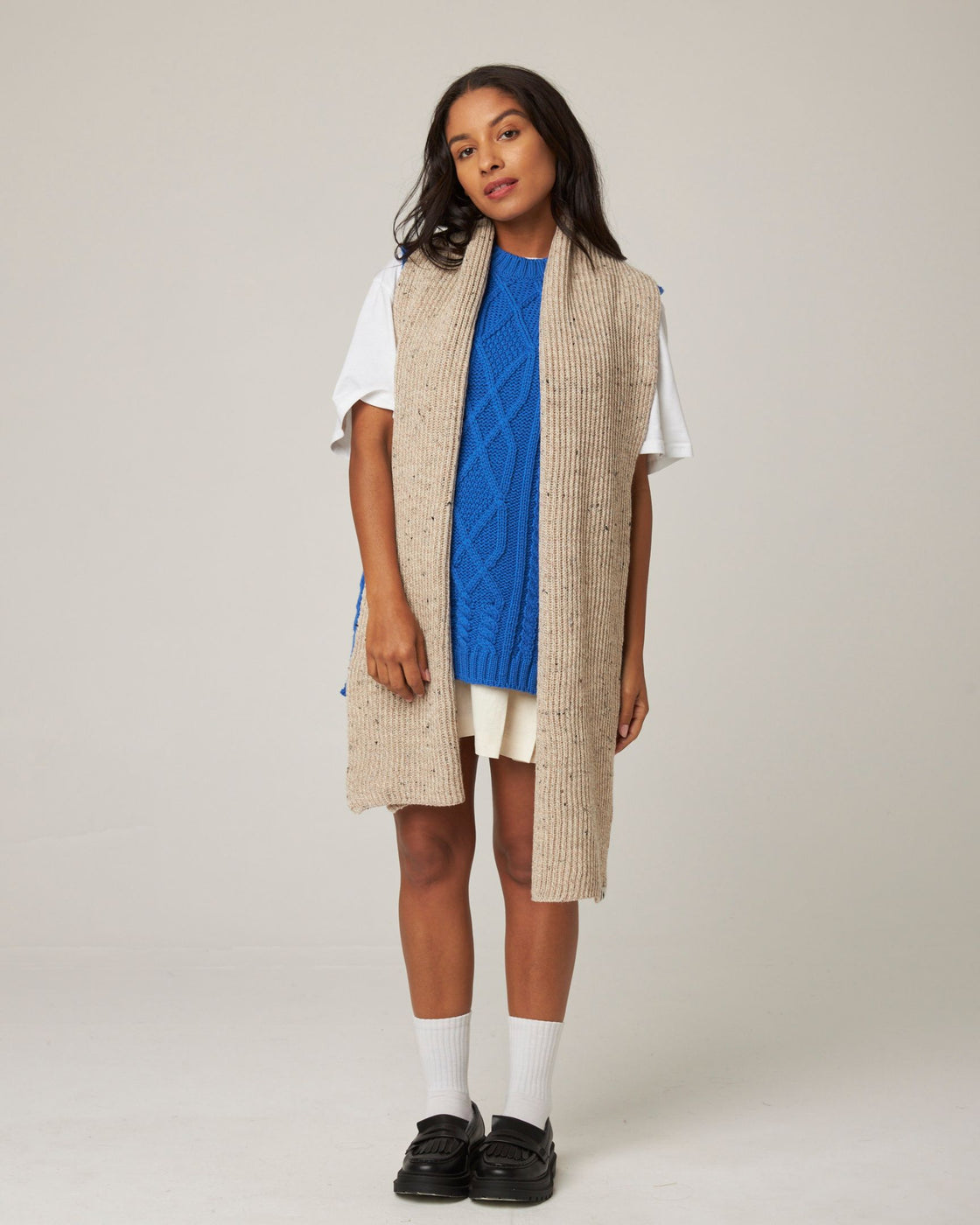 Porter Ribbed Scarf - Oatmeal