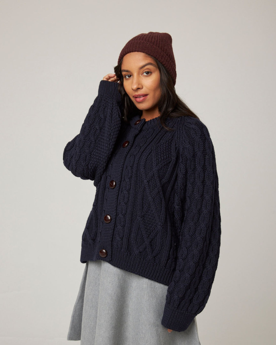 Porter Ribbed Beanie - Shiraz Brown