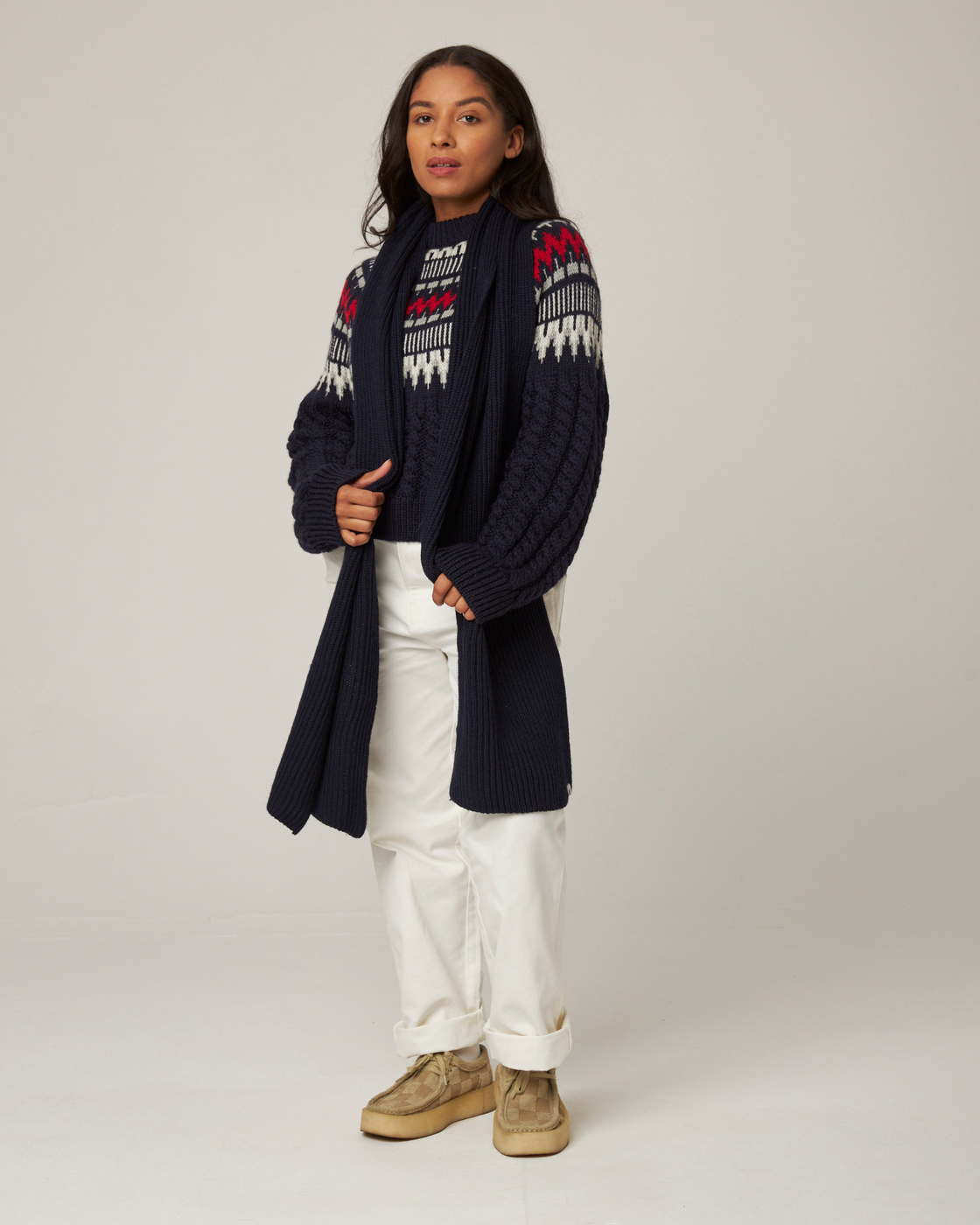 Porter Ribbed Scarf - Navy