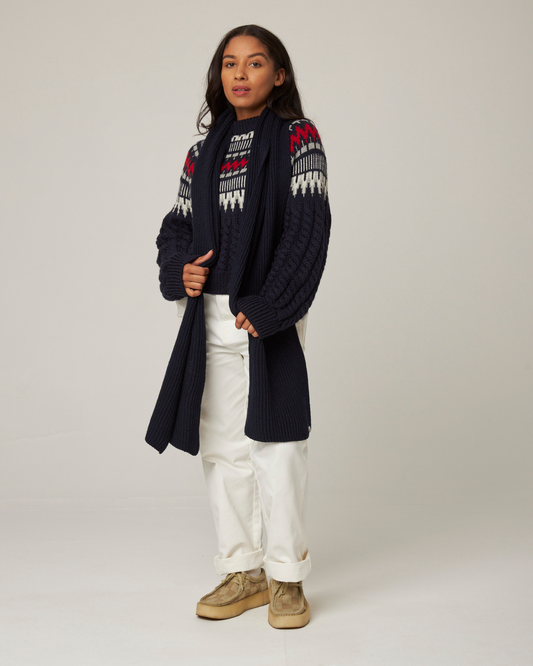 Porter Ribbed Scarf - Navy