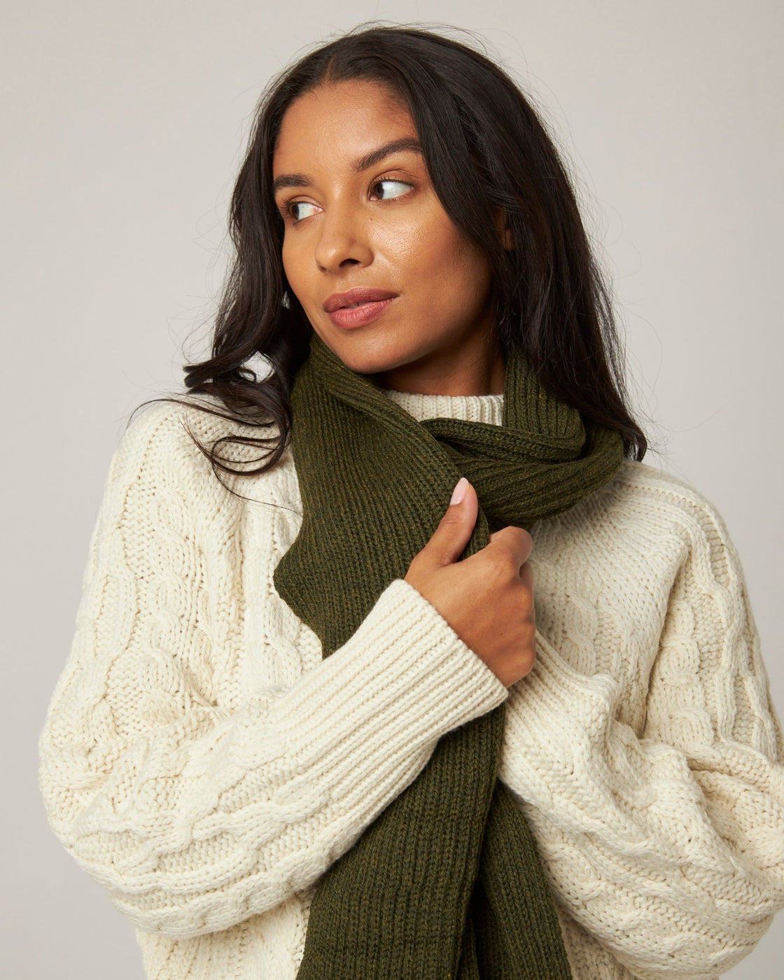 Porter Ribbed Scarf - Olive