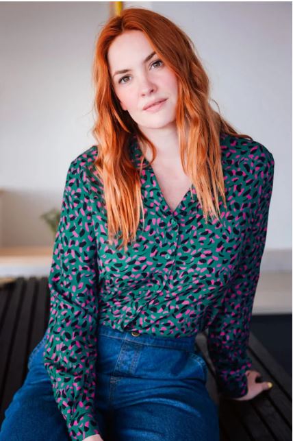 Micah Revere Shirt - Green, Layered Spot