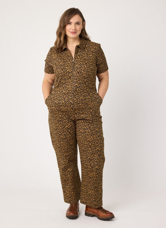 Robin Leopard Print Short Sleeve Boilersuit