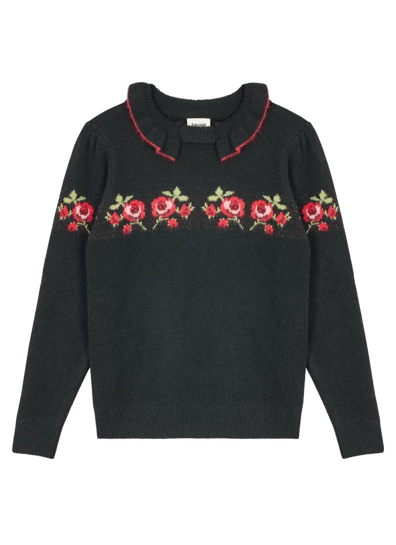 Ruffalo Frill Collar Knitted Jumper - Black