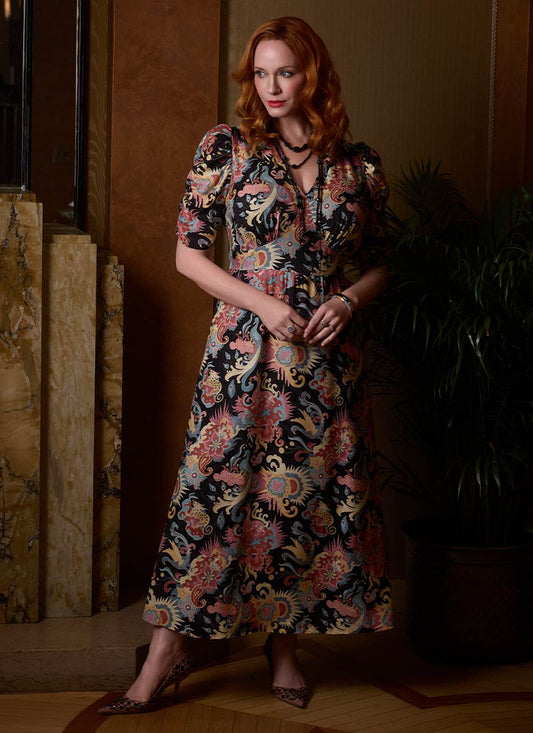 Christina Hendricks X Joanie - Flowering Jasmine Mythical Beasts Print Maxi Dress