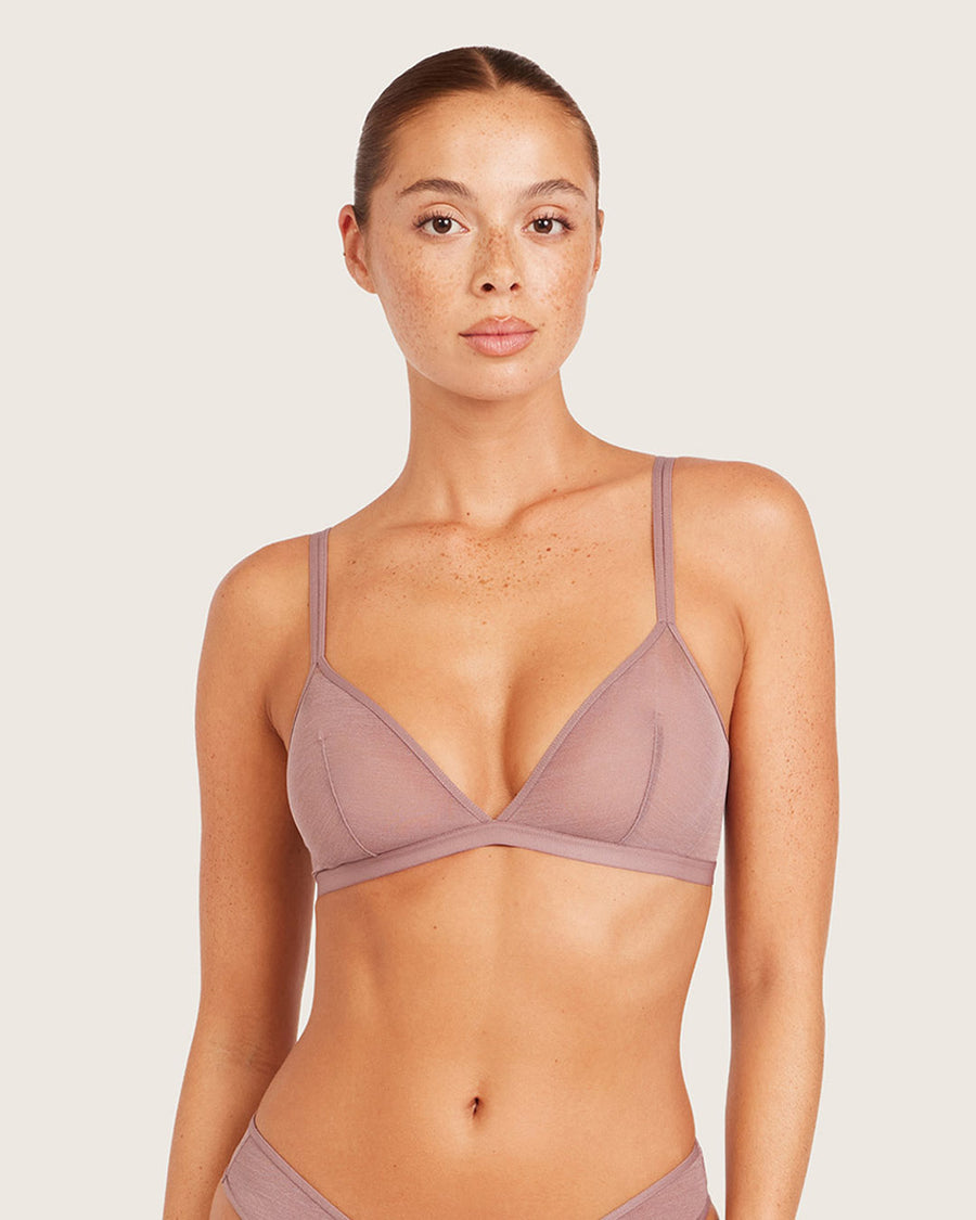 Bamboo FreeMesh Triangle Bralette - Mauve