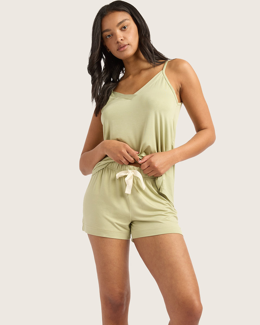 Bamboo Jersey Sleep Shorts - Sage