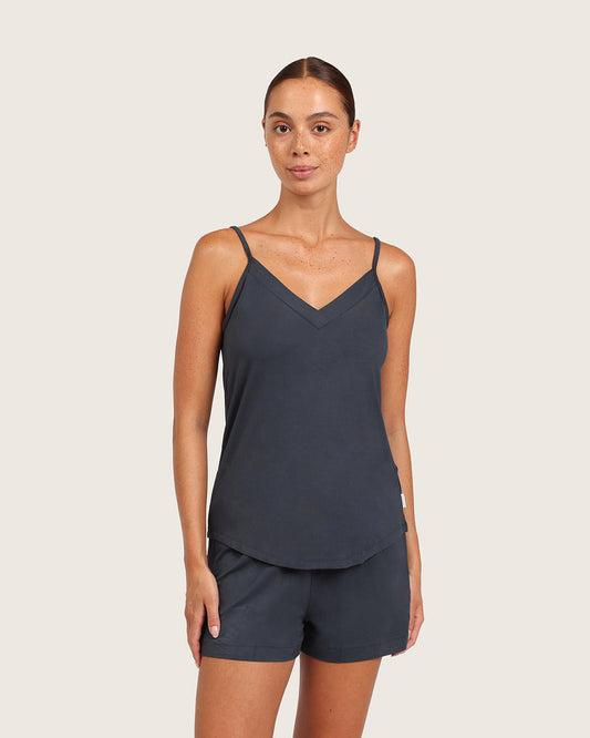 Charcoal grey bamboo sleep cami.