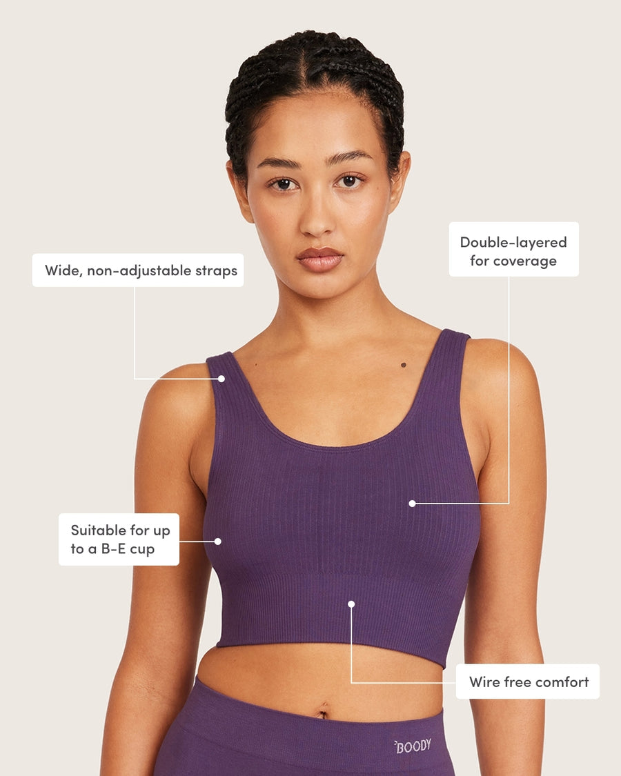 Bamboo Ribbed Seamfree Bamboo Crop - Amethyst