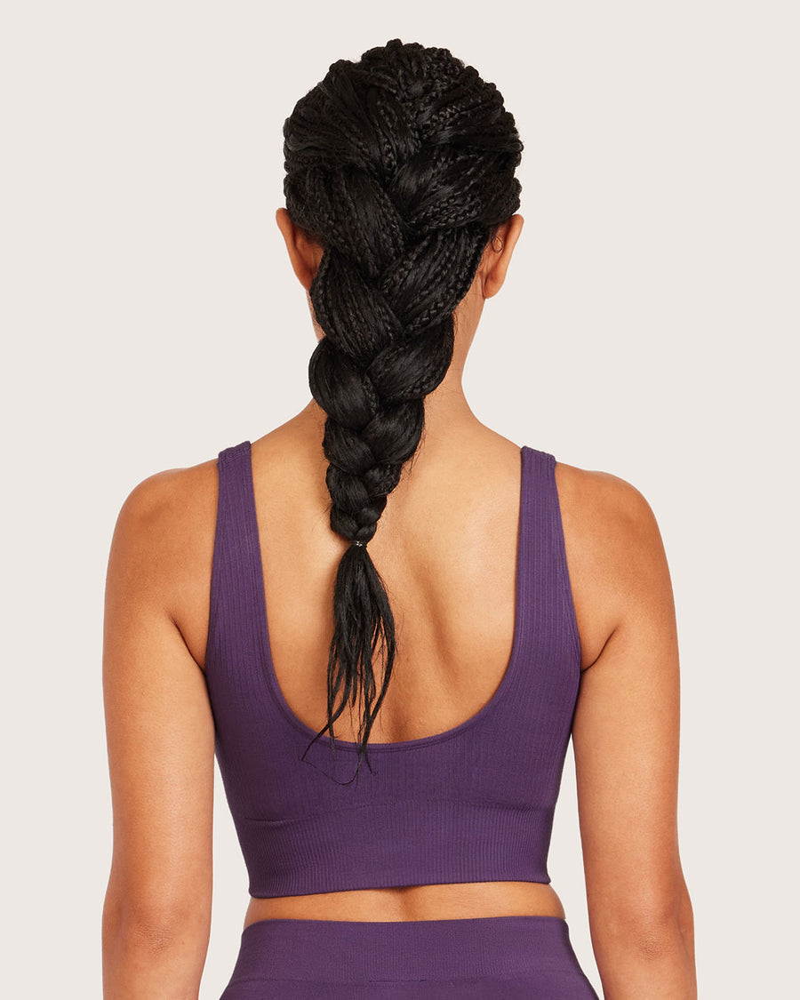 Bamboo Ribbed Seamfree Bamboo Crop - Amethyst