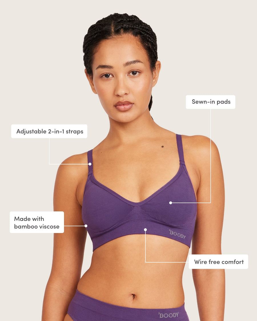 Bamboo Wireless T-Shirt Bra - Amethyst