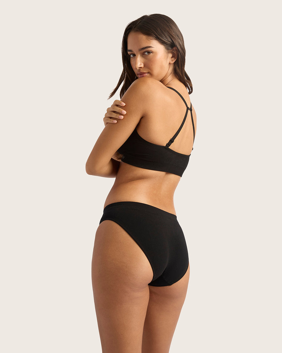 Wireless T-shirt Bamboo Bra - Black