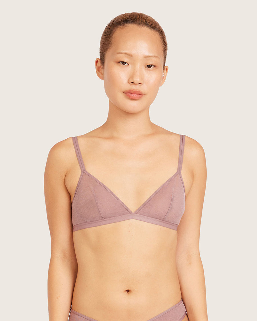 Mauve bamboo triangle bralette