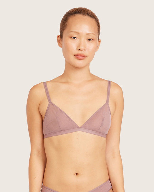 Mauve bamboo triangle bralette