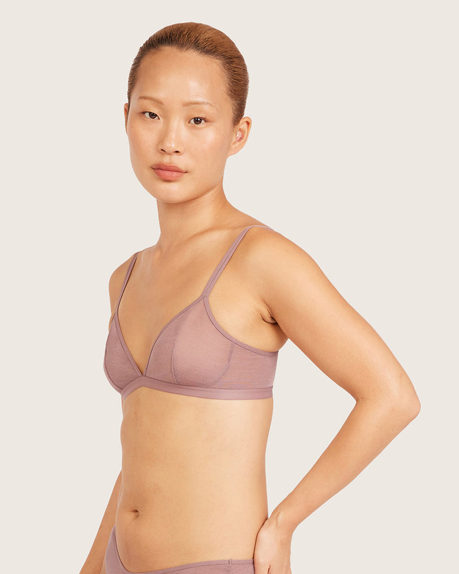 Bamboo FreeMesh Triangle Bralette - Mauve