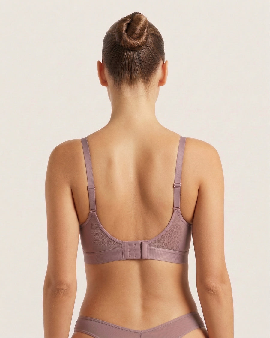 Bamboo FreeMesh Full Bust Wireless Bra - Mauve