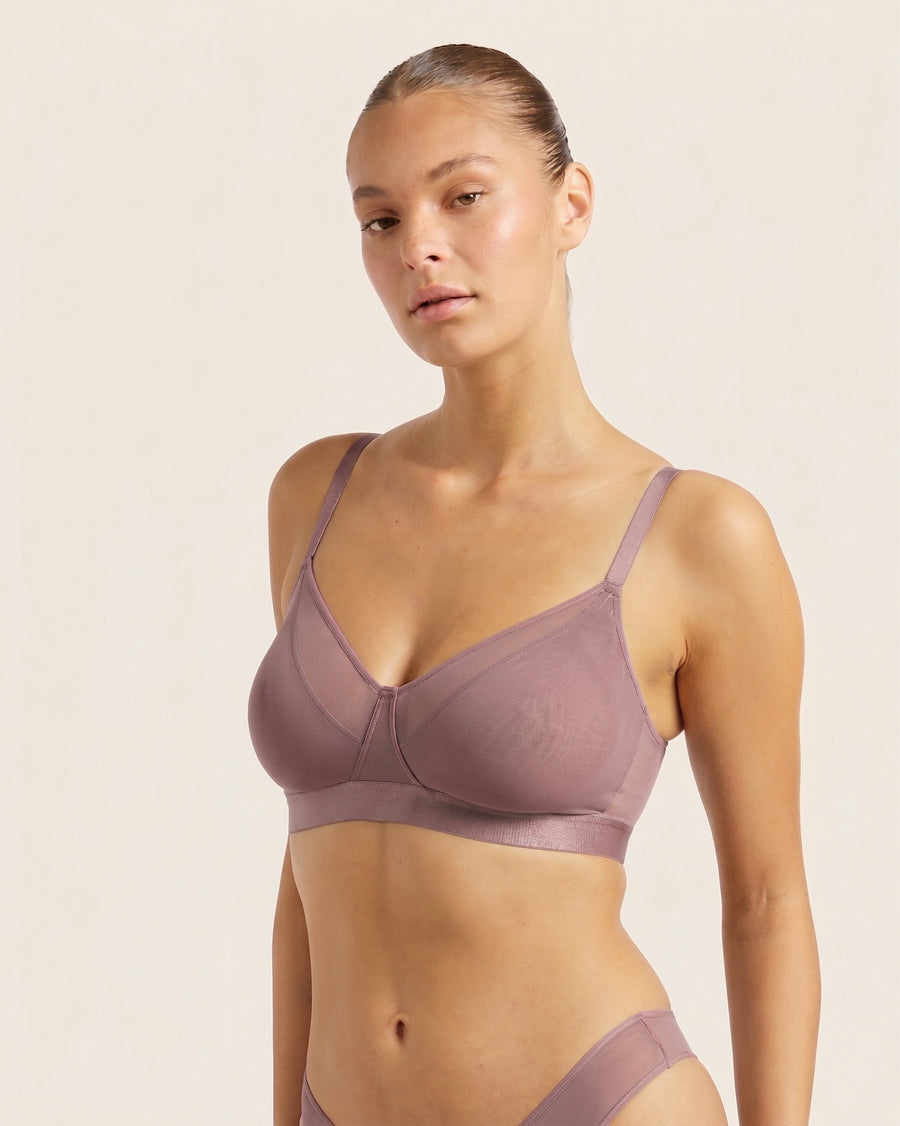 Bamboo FreeMesh Full Bust Wireless Bra - Mauve