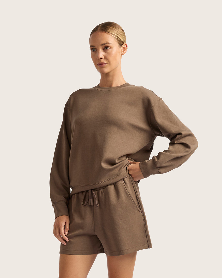 Women's Bamboo Crew Neck Sweater - Oyster