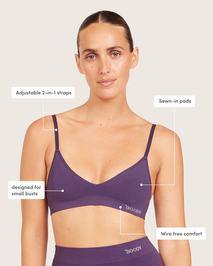 Bamboo Wireless T-Shirt Bralette - Amethyst