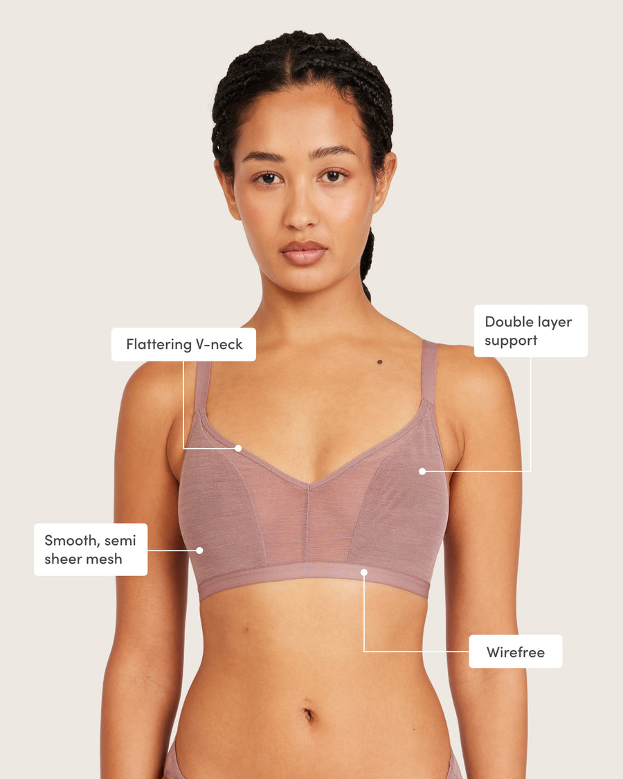 Bamboo FreeMesh Crop Bralette - Mauve