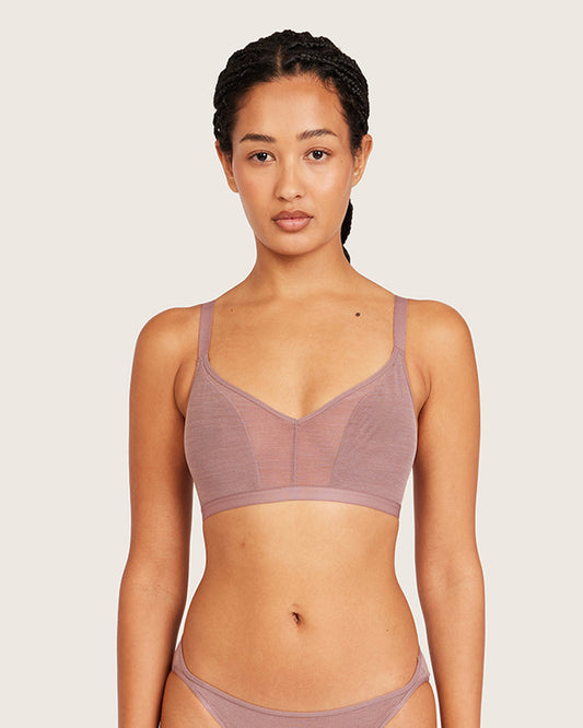 Mauve crop bralette.
