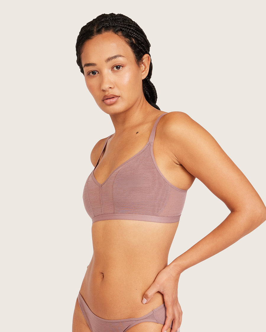 Bamboo FreeMesh Crop Bralette - Mauve